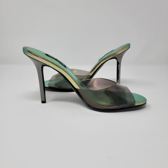Nine West Iridescent Ido Heeled Slide Sandals - Picture 9 of 13